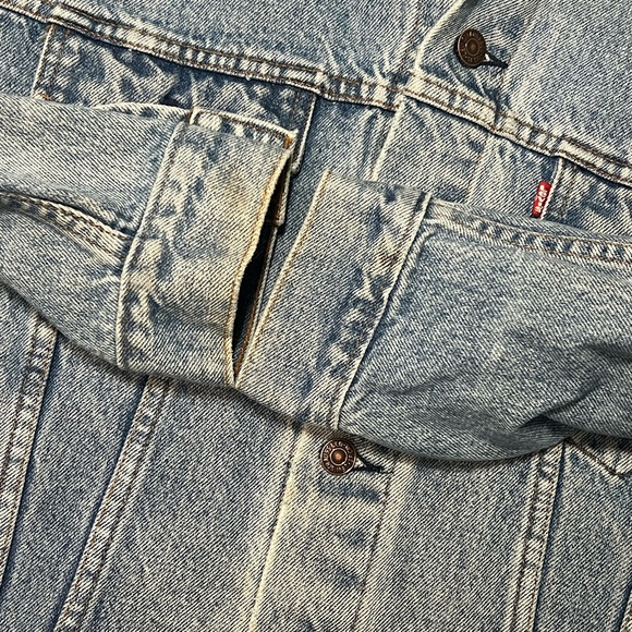 80s Levi's Denim Trucker Jacket XL 70507-0214 Type 3 USA Distressed Grunge Biker - Picture 6 of 12